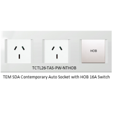 TAS Double Socket Set-Polar White-HOB Button-LINE-SDA